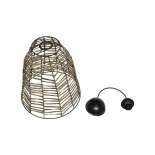 GLOBOSTAR® NETZ 205-0026 Boho Κρεμαστό Φωτιστικό Οροφής με Ντουί 1 x E27 AC 220-240V IP20 - Μπεζ - M30 x Π30 x Υ38cm
