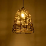GLOBOSTAR® NETZ 205-0026 Boho Κρεμαστό Φωτιστικό Οροφής με Ντουί 1 x E27 AC 220-240V IP20 - Μπεζ - M30 x Π30 x Υ38cm