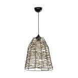 GLOBOSTAR® NETZ 205-0026 Boho Κρεμαστό Φωτιστικό Οροφής με Ντουί 1 x E27 AC 220-240V IP20 - Μπεζ - M30 x Π30 x Υ38cm