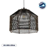 GLOBOSTAR® VORK 205-0027 Boho Κρεμαστό Φωτιστικό Οροφής με Ντουί 1 x E27 AC 220-240V IP20 - Μαύρο - M40 x Π40 x Υ36cm