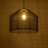 GLOBOSTAR® VORK 205-0027 Boho Κρεμαστό Φωτιστικό Οροφής με Ντουί 1 x E27 AC 220-240V IP20 - Μαύρο - M40 x Π40 x Υ36cm