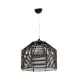 GLOBOSTAR® VORK 205-0027 Boho Κρεμαστό Φωτιστικό Οροφής με Ντουί 1 x E27 AC 220-240V IP20 - Μαύρο - M40 x Π40 x Υ36cm