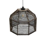 GLOBOSTAR® VORK 205-0027 Boho Κρεμαστό Φωτιστικό Οροφής με Ντουί 1 x E27 AC 220-240V IP20 - Μαύρο - M40 x Π40 x Υ36cm