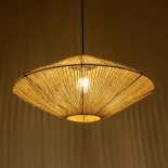 GLOBOSTAR® OVNI 205-0029 Boho Κρεμαστό Φωτιστικό Οροφής με Ντουί 1 x E27 AC 220-240V IP20 - Μπεζ - M60 x Π60 x Υ29cm