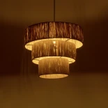 GLOBOSTAR® COROIN 205-0034 Boho Κρεμαστό Φωτιστικό Οροφής με Ντουί 1 x E27 AC 220-240V IP20 - Μπεζ - M40 x Π40 x Υ35cm