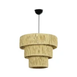 GLOBOSTAR® COROIN 205-0034 Boho Κρεμαστό Φωτιστικό Οροφής με Ντουί 1 x E27 AC 220-240V IP20 - Μπεζ - M40 x Π40 x Υ35cm