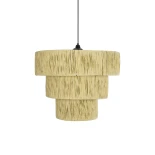 GLOBOSTAR® COROIN 205-0034 Boho Κρεμαστό Φωτιστικό Οροφής με Ντουί 1 x E27 AC 220-240V IP20 - Μπεζ - M40 x Π40 x Υ35cm