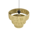 GLOBOSTAR® COROIN 205-0034 Boho Κρεμαστό Φωτιστικό Οροφής με Ντουί 1 x E27 AC 220-240V IP20 - Μπεζ - M40 x Π40 x Υ35cm