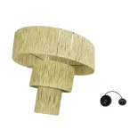 GLOBOSTAR® COROIN 205-0035 Boho Κρεμαστό Φωτιστικό Οροφής με Ντουί 1 x E27 AC 220-240V IP20 - Μπεζ - M70 x Π70 x Υ64cm