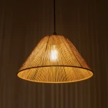 GLOBOSTAR® HATA  205-0036 Boho Κρεμαστό Φωτιστικό Οροφής με Ντουί 1 x E27 AC 220-240V IP20 - Μπεζ - M35 x Π35 x Υ21cm