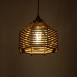 GLOBOSTAR® JUTTI 205-0040 Boho Κρεμαστό Φωτιστικό Οροφής με Ντουί 1 x E27 AC 220-240V IP20 - Μπεζ - M20 x Π20 x Υ18cm