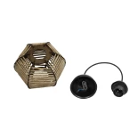 GLOBOSTAR® JUTTI 205-0041 Boho Κρεμαστό Φωτιστικό Οροφής με Ντουί 1 x E27 AC 220-240V IP20 - Μπεζ - M20 x Π20 x Υ18cm