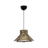 GLOBOSTAR® JUTTI 205-0042 Boho Κρεμαστό Φωτιστικό Οροφής με Ντουί 1 x E27 AC 220-240V IP20 - Μπεζ - M26 x Π26 x Υ15cm