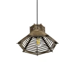 GLOBOSTAR® JUTTI 205-0042 Boho Κρεμαστό Φωτιστικό Οροφής με Ντουί 1 x E27 AC 220-240V IP20 - Μπεζ - M26 x Π26 x Υ15cm
