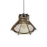 GLOBOSTAR® JUTTI 205-0042 Boho Κρεμαστό Φωτιστικό Οροφής με Ντουί 1 x E27 AC 220-240V IP20 - Μπεζ - M26 x Π26 x Υ15cm