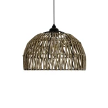 GLOBOSTAR® ARANCIA 205-0047 Boho Κρεμαστό Φωτιστικό Οροφής με Ντουί 1 x E27 AC 220-240V IP20 - Μπεζ - M35 x Π35 x Υ26cm