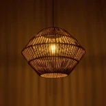 GLOBOSTAR® ARANCIA 205-0048 Boho Κρεμαστό Φωτιστικό Οροφής με Ντουί 1 x E27 AC 220-240V IP20 - Μπεζ - M46 x Π46 x Υ35cm