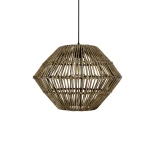 GLOBOSTAR® ARANCIA 205-0048 Boho Κρεμαστό Φωτιστικό Οροφής με Ντουί 1 x E27 AC 220-240V IP20 - Μπεζ - M46 x Π46 x Υ35cm