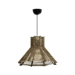GLOBOSTAR® JUTTI 205-0051 Boho Κρεμαστό Φωτιστικό Οροφής με Ντουί 1 x E27 AC 220-240V IP20 - Καφέ- M40 x Π40 x Υ26cm
