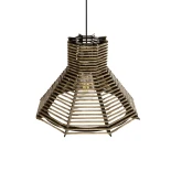 GLOBOSTAR® JUTTI 205-0051 Boho Κρεμαστό Φωτιστικό Οροφής με Ντουί 1 x E27 AC 220-240V IP20 - Καφέ- M40 x Π40 x Υ26cm
