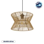 GLOBOSTAR® UPCONE 205-0055 Boho Κρεμαστό Φωτιστικό Οροφής με Ντουί 1 x E27 AC 220-240V IP20 - Μπεζ - M30 x Π30 x 21cm