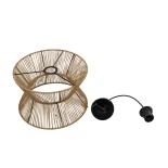 GLOBOSTAR® UPCONE 205-0055 Boho Κρεμαστό Φωτιστικό Οροφής με Ντουί 1 x E27 AC 220-240V IP20 - Μπεζ - M30 x Π30 x 21cm