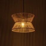 GLOBOSTAR® UPCONE 205-0055 Boho Κρεμαστό Φωτιστικό Οροφής με Ντουί 1 x E27 AC 220-240V IP20 - Μπεζ - M30 x Π30 x 21cm