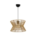 GLOBOSTAR® UPCONE 205-0055 Boho Κρεμαστό Φωτιστικό Οροφής με Ντουί 1 x E27 AC 220-240V IP20 - Μπεζ - M30 x Π30 x 21cm