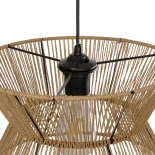 GLOBOSTAR® UPCONE 205-0055 Boho Κρεμαστό Φωτιστικό Οροφής με Ντουί 1 x E27 AC 220-240V IP20 - Μπεζ - M30 x Π30 x 21cm