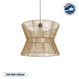 GLOBOSTAR® UPCONE 205-0056 Boho Κρεμαστό Φωτιστικό Οροφής με Ντουί 1 x E27 AC 220-240V IP20 - Μπεζ - M50 x Π50 x 43cm