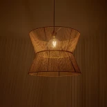 GLOBOSTAR® UPCONE 205-0056 Boho Κρεμαστό Φωτιστικό Οροφής με Ντουί 1 x E27 AC 220-240V IP20 - Μπεζ - M50 x Π50 x 43cm