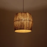 GLOBOSTAR® CONE 205-0057 Boho Κρεμαστό Φωτιστικό Οροφής με Ντουί 1 x E27 AC 220-240V IP20 - Μπεζ - M38 x Π38 x 34cm