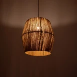 GLOBOSTAR® CONE 205-0058 Boho Κρεμαστό Φωτιστικό Οροφής με Ντουί 1 x E27 AC 220-240V IP20 - Μπεζ - M55 x Π55 x 50cm