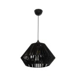 GLOBOSTAR® NUI 205-0061 Boho Κρεμαστό Φωτιστικό Οροφής με Ντουί 1 x E27 AC 220-240V IP20 - Μαύρο - M36 x Π36 x Υ27cm