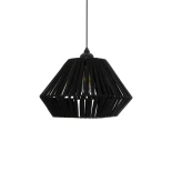 GLOBOSTAR® NUI 205-0061 Boho Κρεμαστό Φωτιστικό Οροφής με Ντουί 1 x E27 AC 220-240V IP20 - Μαύρο - M36 x Π36 x Υ27cm