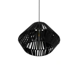 GLOBOSTAR® NUI 205-0061 Boho Κρεμαστό Φωτιστικό Οροφής με Ντουί 1 x E27 AC 220-240V IP20 - Μαύρο - M36 x Π36 x Υ27cm