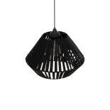 GLOBOSTAR® NUI 205-0061 Boho Κρεμαστό Φωτιστικό Οροφής με Ντουί 1 x E27 AC 220-240V IP20 - Μαύρο - M36 x Π36 x Υ27cm