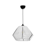 GLOBOSTAR® NUI 205-0063 Boho Κρεμαστό Φωτιστικό Οροφής με Ντουί 1 x E27 AC 220-240V IP20 - Λευκό - M36 x Π36 x Υ27cm