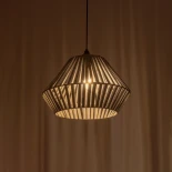 GLOBOSTAR® NUI 205-0065 Boho Κρεμαστό Φωτιστικό Οροφής με Ντουί 1 x E27 AC 220-240V IP20 - Γκρι - M36 x Π36 x Υ27cm