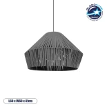 GLOBOSTAR® NUI 205-0066 Boho Κρεμαστό Φωτιστικό Οροφής με Ντουί 1 x E27 AC 220-240V IP20 - Γκρι - M60 x Π60 x Υ41cm