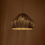 GLOBOSTAR® NUI 205-0066 Boho Κρεμαστό Φωτιστικό Οροφής με Ντουί 1 x E27 AC 220-240V IP20 - Γκρι - M60 x Π60 x Υ41cm