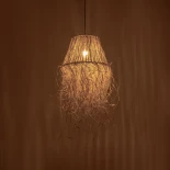 GLOBOSTAR® HERBE 205-0073 Boho Κρεμαστό Φωτιστικό Οροφής με Ντουί 1 x E27 AC 220-240V IP20 - Μπεζ - M30 x Π30 x Υ40cm