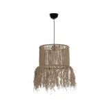 GLOBOSTAR® REGEN 205-0074 Boho Κρεμαστό Φωτιστικό Οροφής με Ντουί 1 x E27 AC 220-240V IP20 - Μπεζ - M30 x Π30 x Υ40cm