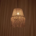 GLOBOSTAR® ROKA 205-0075 Boho Κρεμαστό Φωτιστικό Οροφής με Ντουί 1 x E27 AC 220-240V IP20 - Μπεζ - M30 x Π30 x Υ45cm