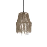 GLOBOSTAR® ROKA 205-0075 Boho Κρεμαστό Φωτιστικό Οροφής με Ντουί 1 x E27 AC 220-240V IP20 - Μπεζ - M30 x Π30 x Υ45cm