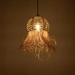 GLOBOSTAR® RIKTA 205-0077 Boho Κρεμαστό Φωτιστικό Οροφής με Ντουί 1 x E27 AC 220-240V IP20 - Μπεζ - M20 x Π20 x Υ30cm