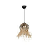 GLOBOSTAR® RIKTA 205-0077 Boho Κρεμαστό Φωτιστικό Οροφής με Ντουί 1 x E27 AC 220-240V IP20 - Μπεζ - M20 x Π20 x Υ30cm