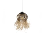 GLOBOSTAR® RIKTA 205-0077 Boho Κρεμαστό Φωτιστικό Οροφής με Ντουί 1 x E27 AC 220-240V IP20 - Μπεζ - M20 x Π20 x Υ30cm