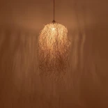 GLOBOSTAR® PIOVERE 205-0078 Boho Κρεμαστό Φωτιστικό Οροφής με Ντουί 1 x E27 AC 220-240V IP20 - Μπεζ - M35 x Π35 x Υ70cm