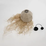 GLOBOSTAR® PLUVIA 205-0082 Boho Κρεμαστό Φωτιστικό Οροφής με Ντουί 1 x E27 AC 220-240V IP20 - Μπεζ - M30 x Π30 x Υ70cm